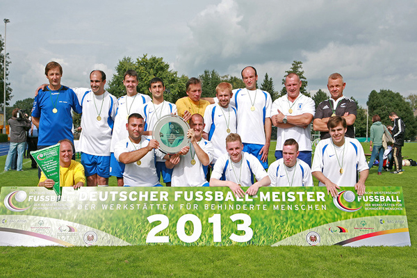 Die Mannschaft der BWB Berlin wurde 2013 Deutscher Fußball-Meister der Werkstätten. (Foto: BAG WfbM)